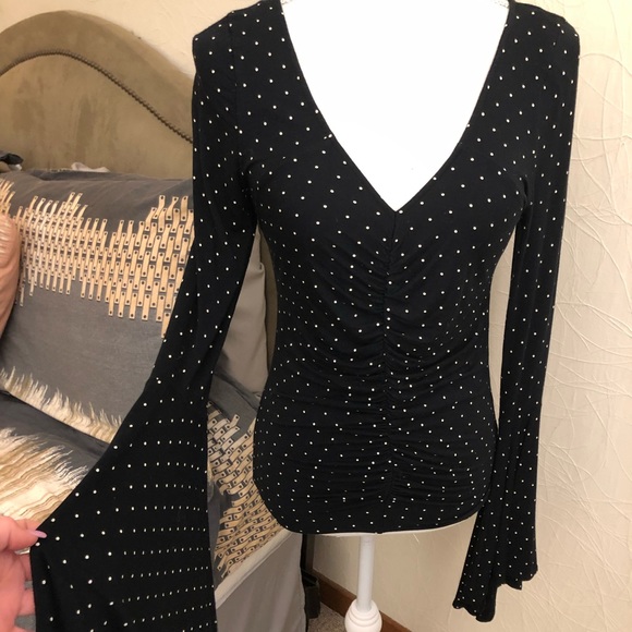Free People Tops - Free People Polka Dot Bell Sleeve Top